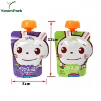 Printed Food Grade Spouted Pet 3 Side Seal Fruit Juice Spout Packaging Bag For Orange 