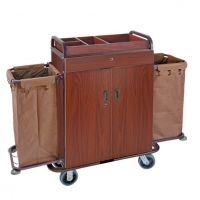 Hotel Guestroom Cleaning Trolley Metal Housekeeping Maid Cart 